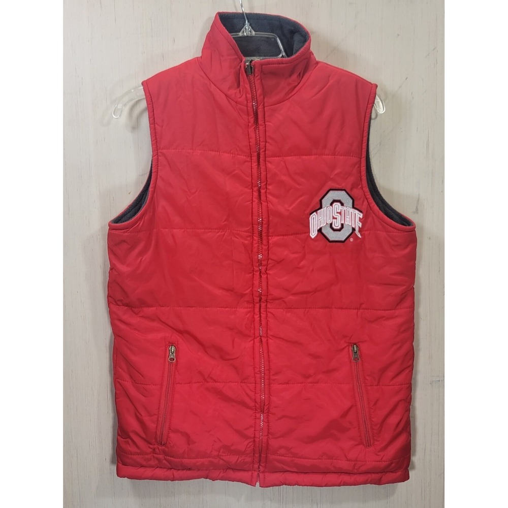 Ohio State Buckeyes NCAA Label Reversible Puffer‎ Vest Jacket Adult Size Small